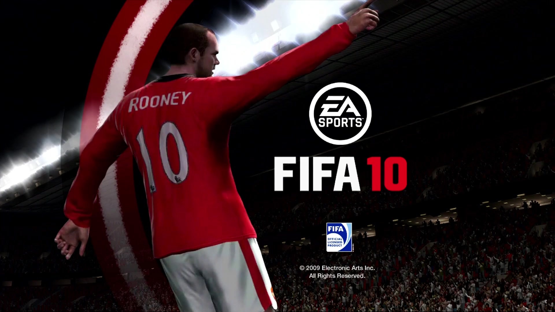 FIFA Soccer 10 title screen for Xbox 360